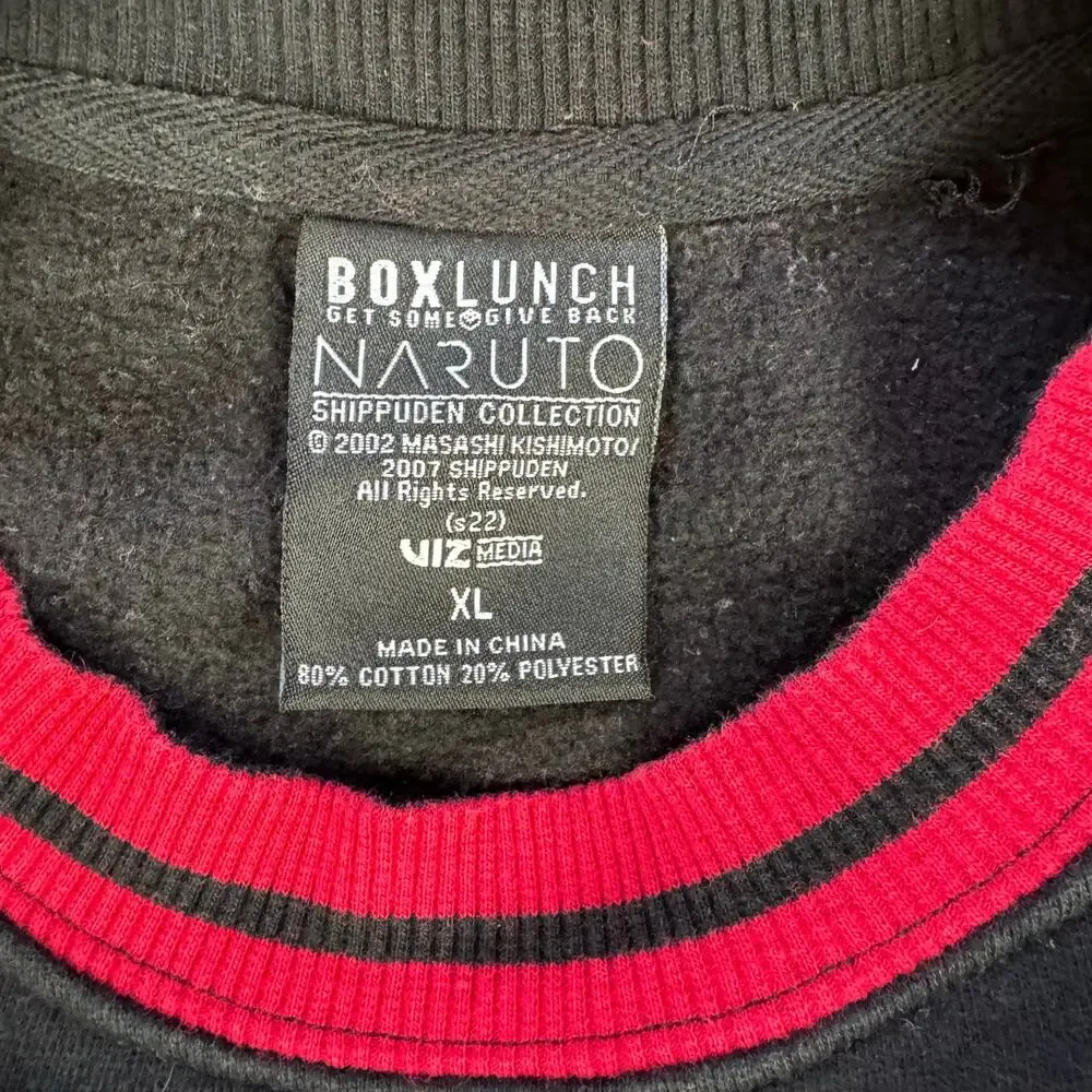 Naruto Shippuden Akatsuki Kanji Crewneck Sweatshirt BoxLunch Sz XL